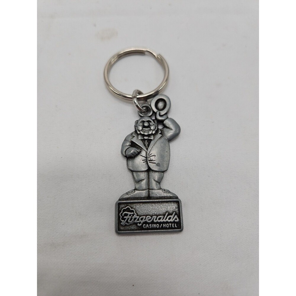 Vintage Keychain MR O'LUCKY Fitzgerald Casino Collectable Metal Keyring